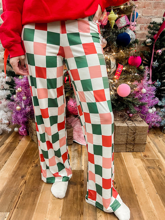 Checkered Christmas Pajama Bottoms