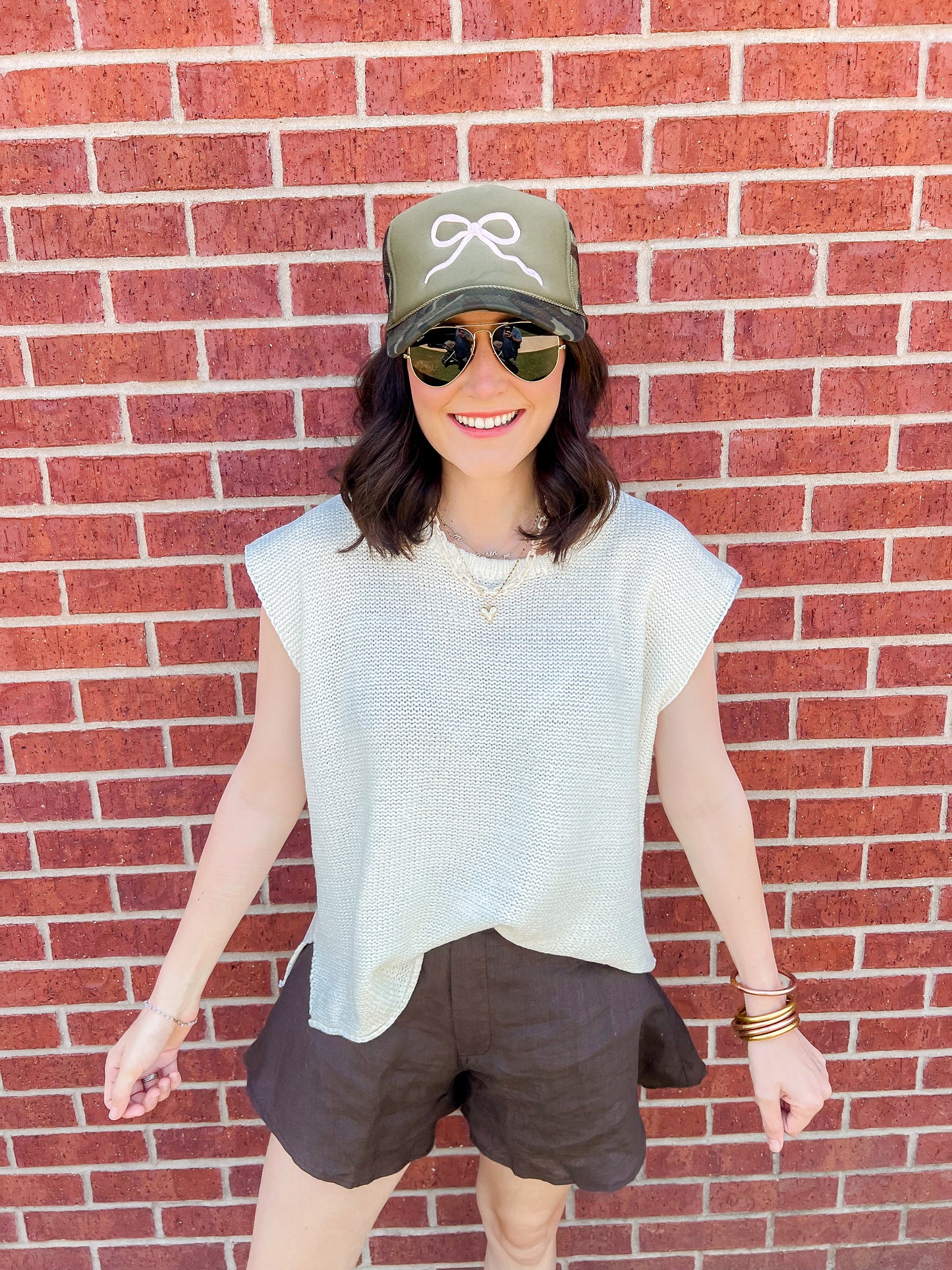 White Knit Top