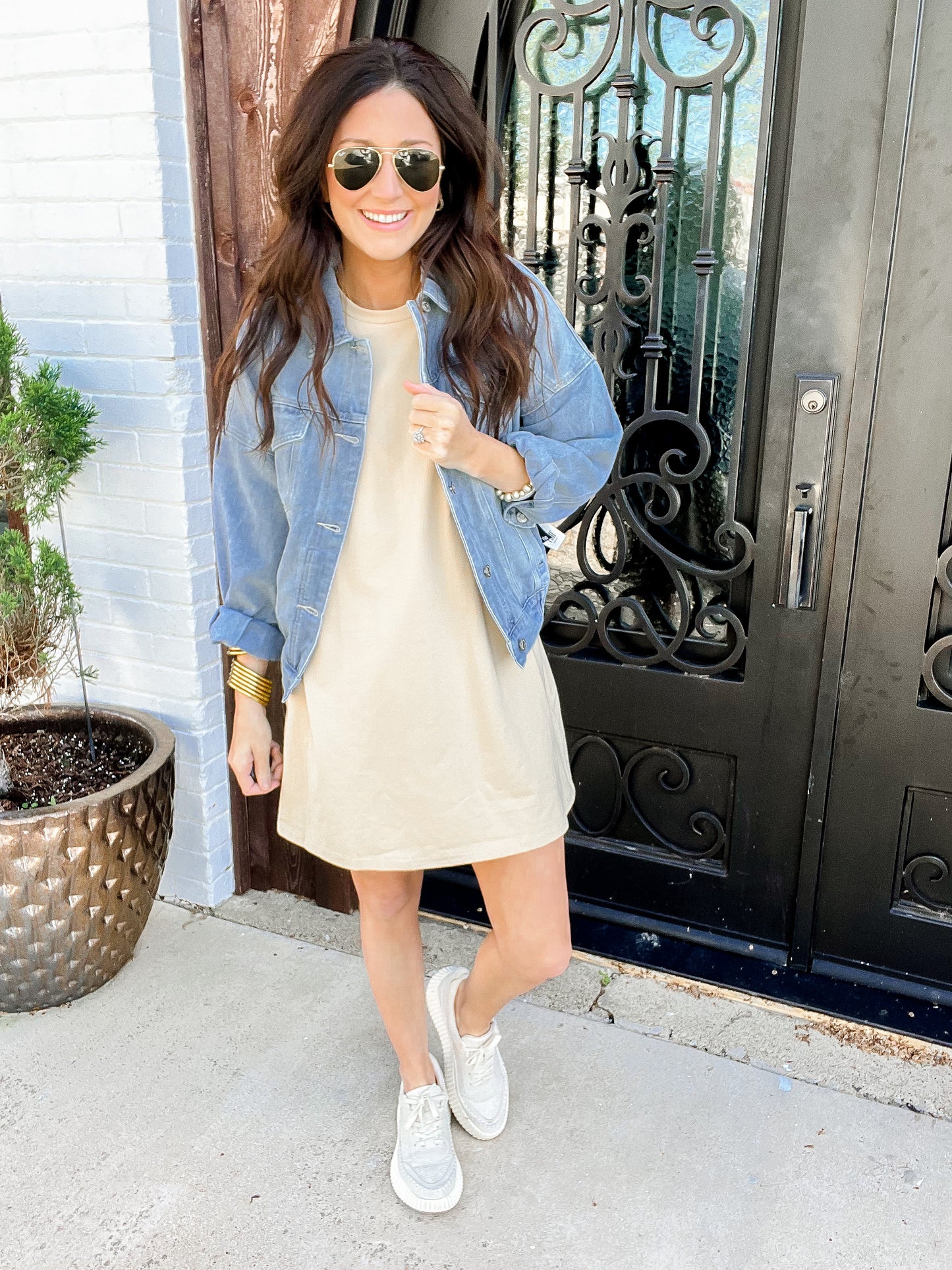 Pretty Little T-Shirt Dress - Beige