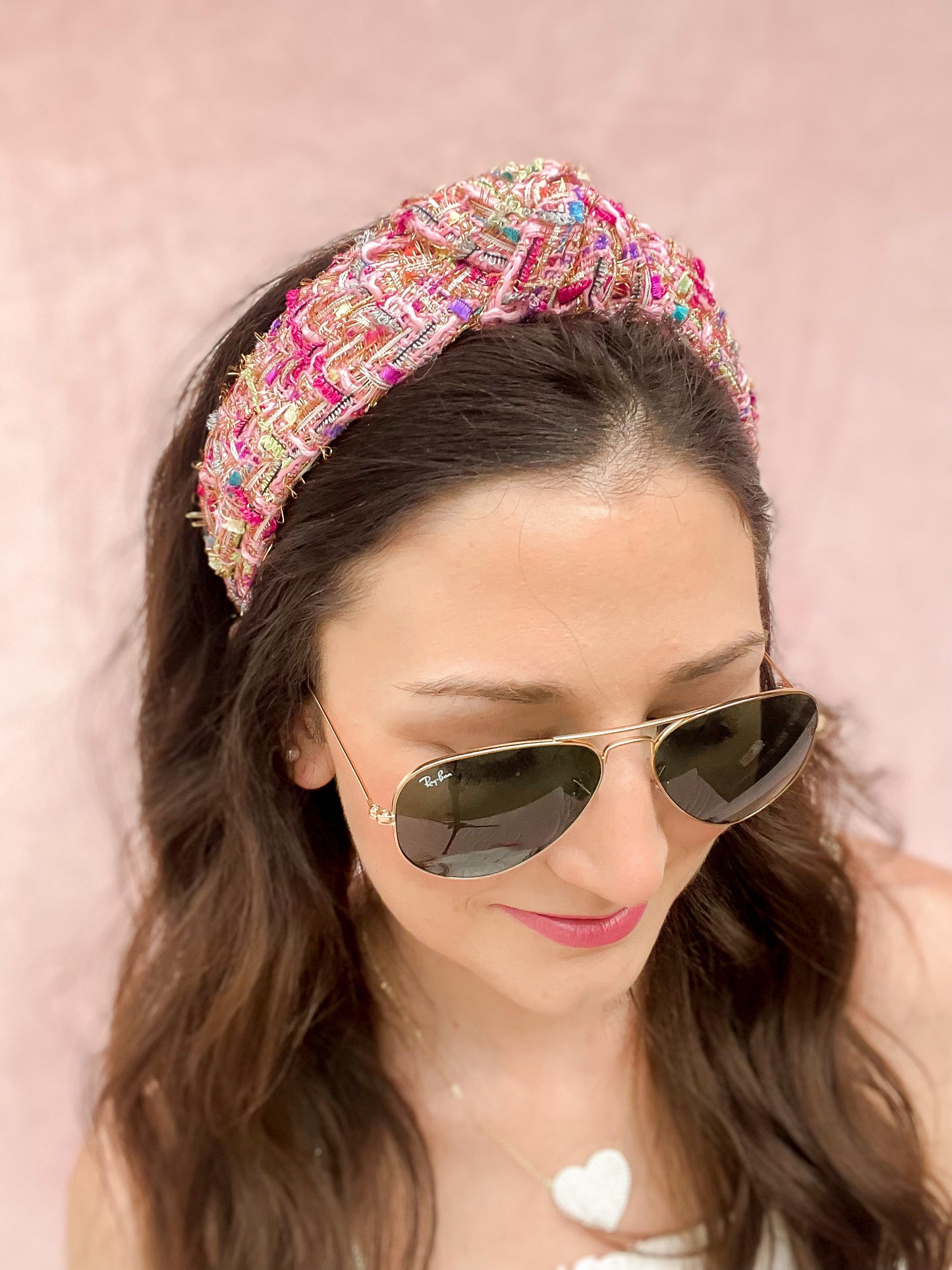 Pink Tweed Headband