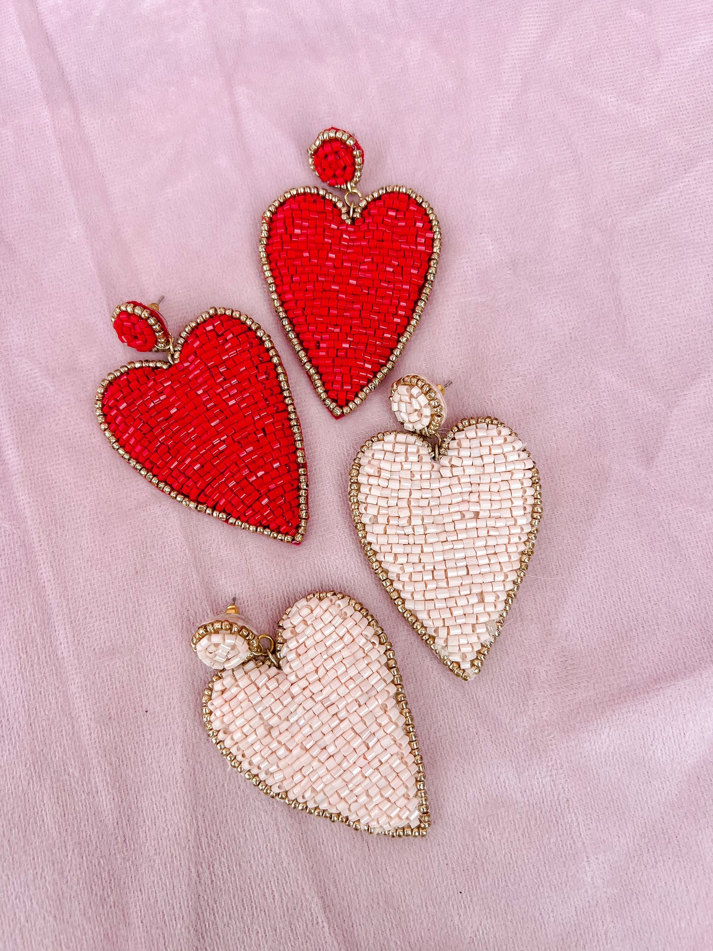 Beaded Heart Earrings