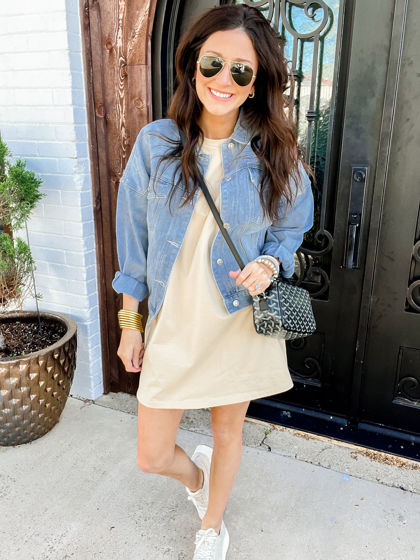 Pretty Little T-Shirt Dress - Beige